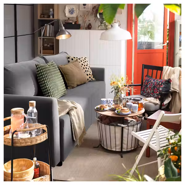 BRISSUND 3-местный диван-кровать - Hakebo темно-серый - фото 3