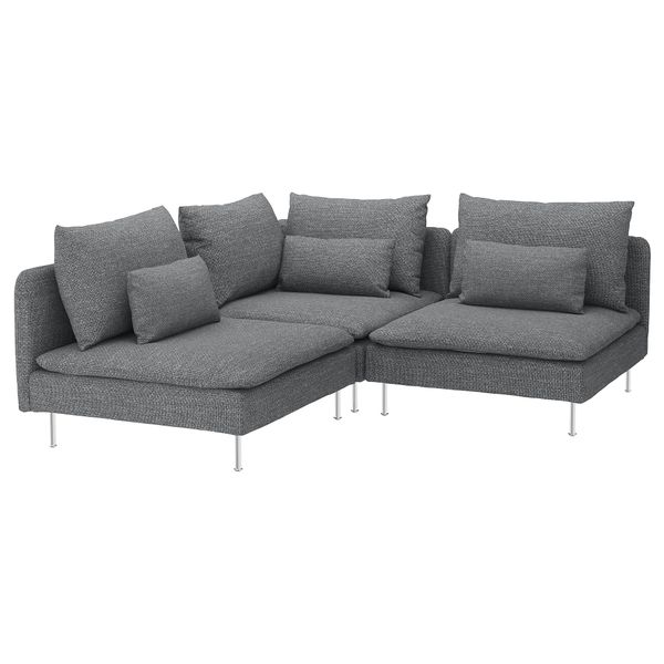 3-местный угловой диван, Lejde серый-черный IKEA SÖDERHAMN 992.918.54 - фото 2