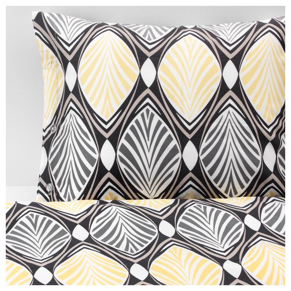 Пододеяльник и 1 наволочка ХЭСТФИБЛА, серый, желтый - фото 2