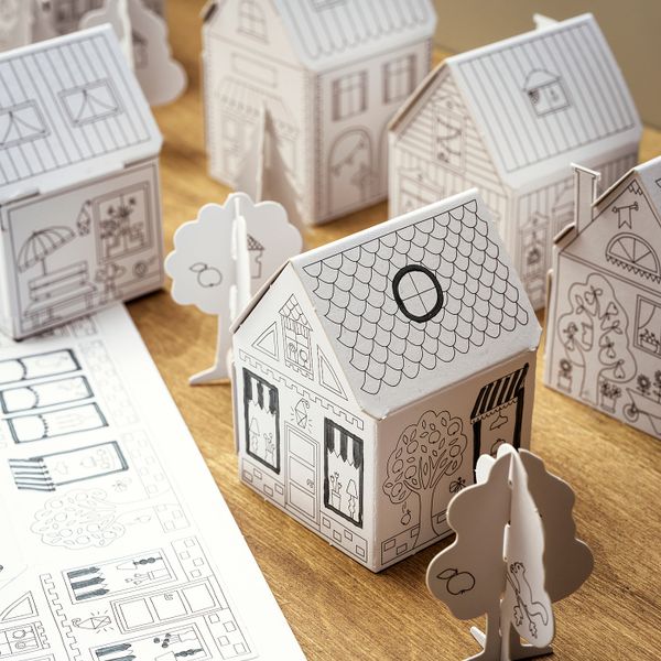 Макет города картонный, 10 предмета IKEA MÅLA МОЛА 504.953.53 - схема-чертеж с размерами