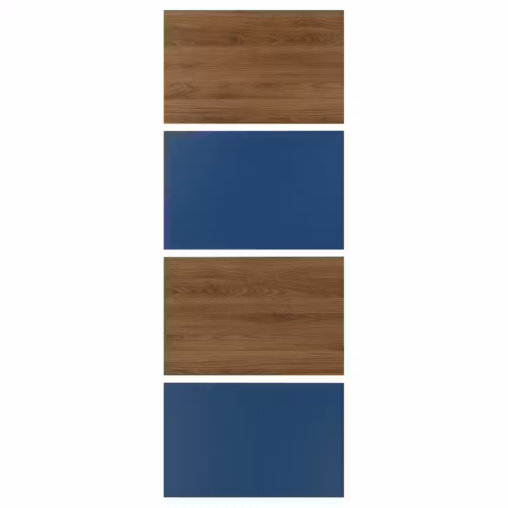 MEHAMN 4 панели д/рамы раздвижной дверцы - под грецкий орех/синий 75x201 см - фото 1