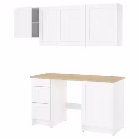 KNOXHULT Кухня - белый каркас 220x61x220 см