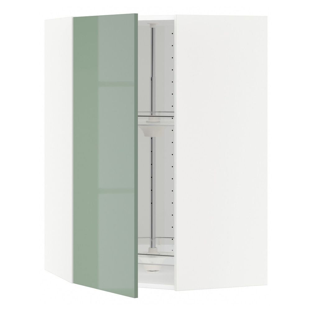 Угловой навесного шкаф с вращающейся секц, белый, Калларп светло-зеленый, 68x100 см IKEA МЕТОД 292.455.49 - схема-чертеж с размерами