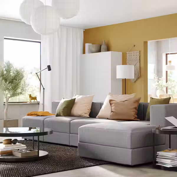 JÄTTEBO 4,5-местный модульный диван+козетка - правый/Tonerud серый - фото 2