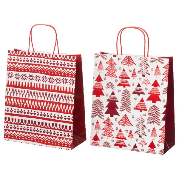 Подарочный пакет ВИНТЕР 2017, красный, белый (26x31 см) - схема-чертеж с размерами