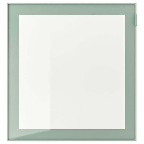 Стеклянная дверь, светлый серо-зеленый, прозрачное стекло, 60x64 см IKEA ГЛАССВИК 003.640.00 - фото 1