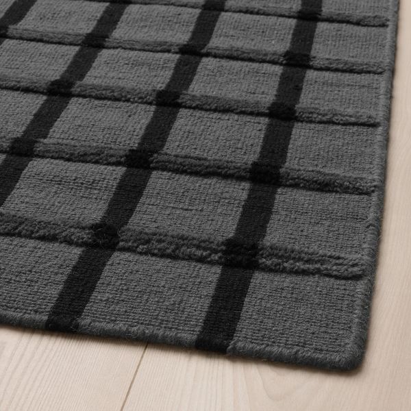 Ковер безворсовый, серый ручная работа серый, черный 170x240 см IKEA ФОУЛУМ 203.820.79 - фото 2