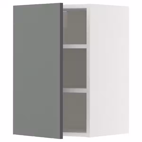 METOD Навесной шкаф с полками - белый/Nickebo матовый серо-зеленый 40x60 см - фото 1