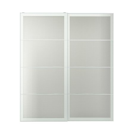 Пара раздвижных дверей, закаленное стекло, орнамент «клетка» 200x236 см IKEA NYKIRKE НЮКИРХА 493.188.08
