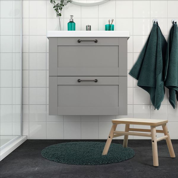 ALMTJÄRN Коврик для ванной - серо-бирюзовый 65 см - фото 3