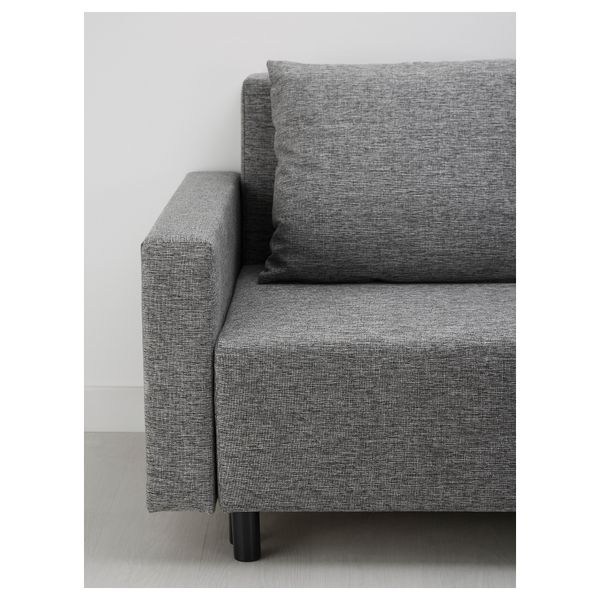 Диван-кровать с козеткой ЛУГНВИК, Сандсбру серый/черный - фото 7