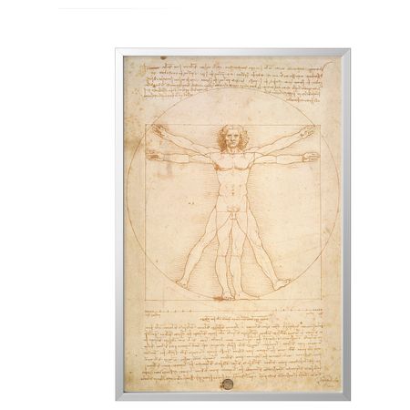 Картина с рамой, Витрувианский человек/цвет алюминия 78x118 см IKEA BJÖRKSTA БЬЁРКСТА 093.847.77