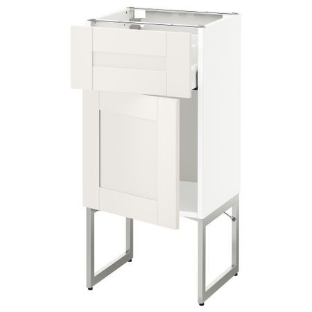 Напольный шкаф с ящиком, дверью МЕТОД / МАКСИМЕРА, белый, Сэведаль белый