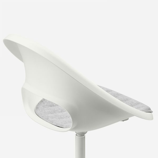 Рабочее кресло c подушкой, белый, светло-серый IKEA LOBERGET ЛОБЕРГЕТ / BLYSKÄR БЛИСКЭР 793.319.12 - фото 4