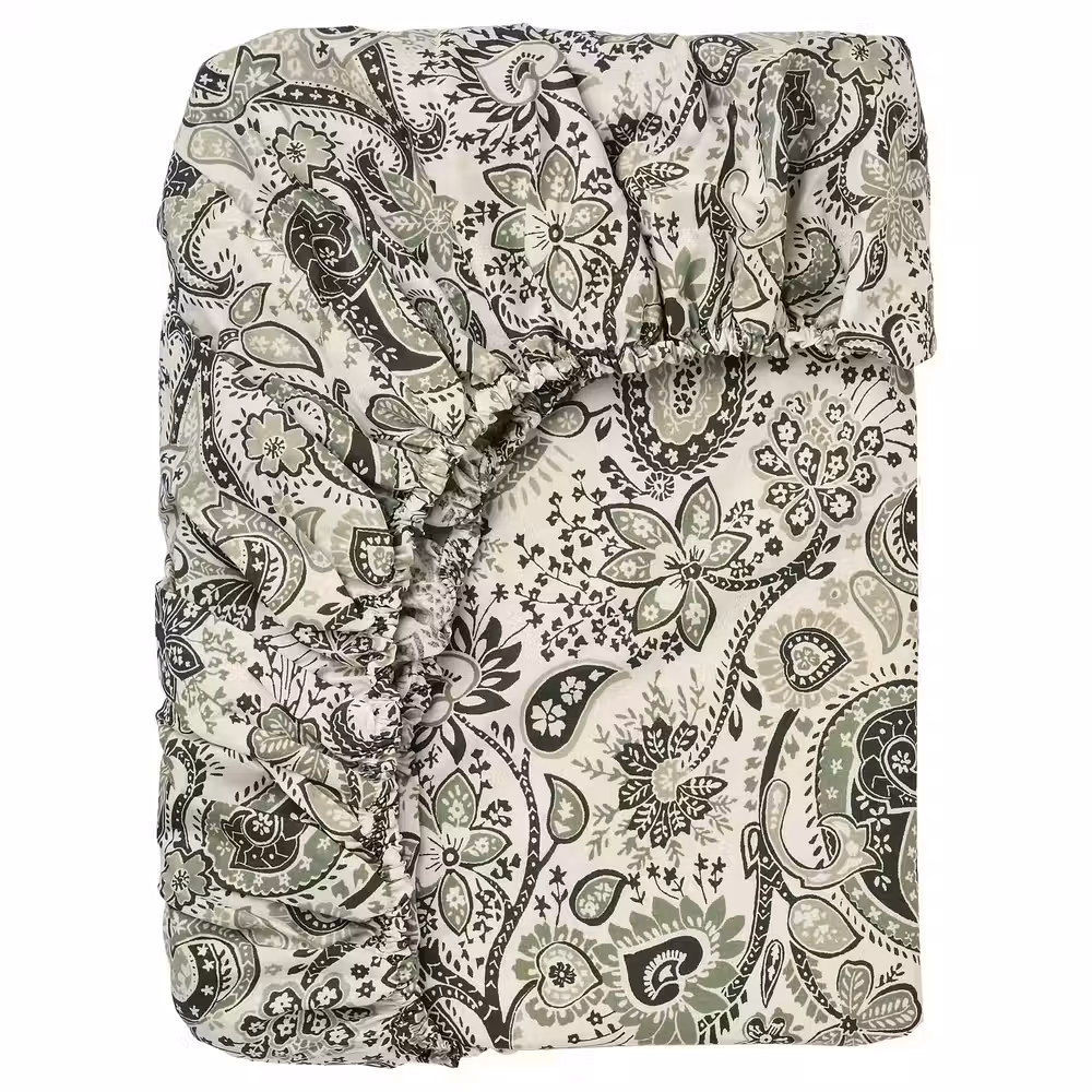 RODGERSIA РОДГЕРСИЯ Простыня натяжная - зеленый/белый 80x200 см - фото 1