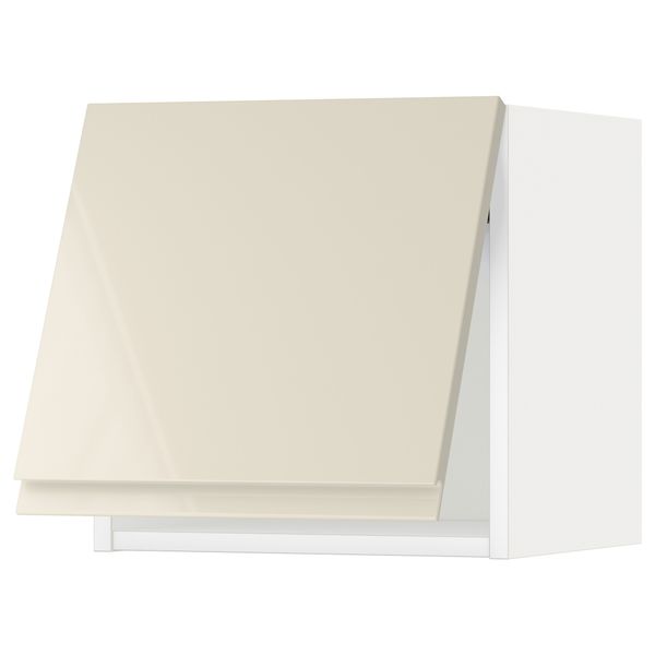 Навесной горизонтальный шкаф, белый, Voxtorp глянцевый светло-бежевый, 40x40 см IKEA METOD МЕТОД 893.944.14 - фото 2