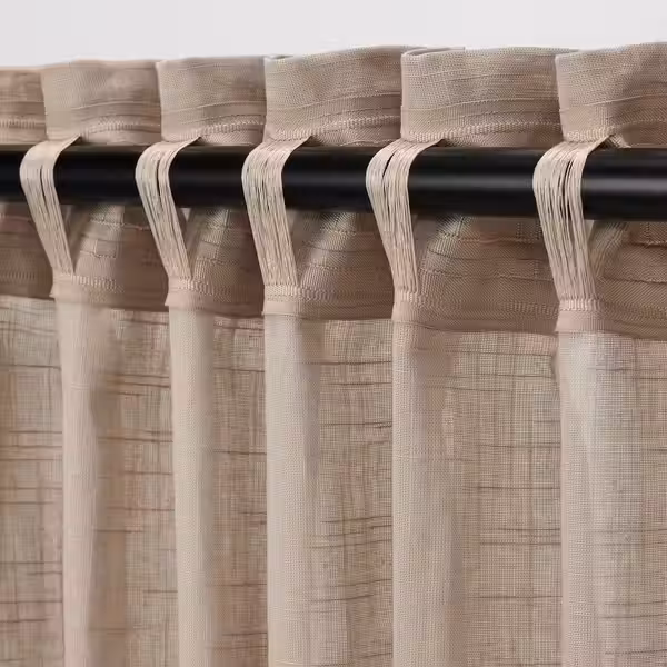 SILVERLÖNN СИЛВЕРЛЁНН Гардины, 2 шт. - бежевый/с лентой 145x300 см - фото 4