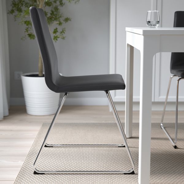 Стул, хромированный Glose черный IKEA LILLÅNGEN ЛИЛЛОНГЕНÅNÄS 405.347.55 - фото 4