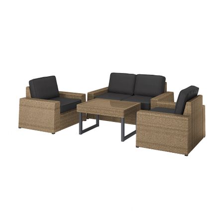 4-местный комплект садовой мебели, антрацит-коричневый IKEA SOLLERÖN СОЛЛЕРОН 293.088.10