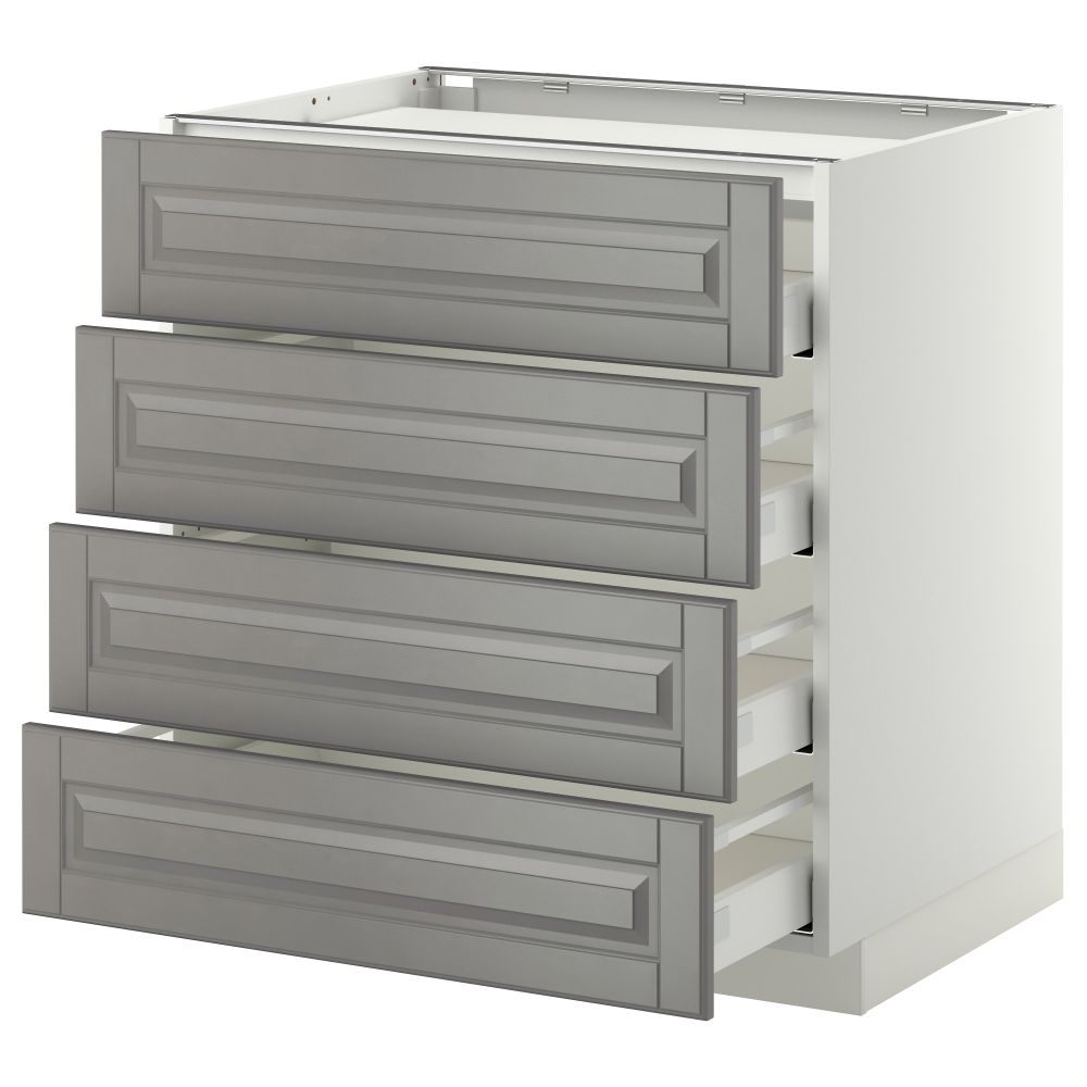 Напольный шкаф, 4 фронтальных панели, 4 ящика МЕТОД / МАКСИМЕРА, белый, Будбин серый - фото 1