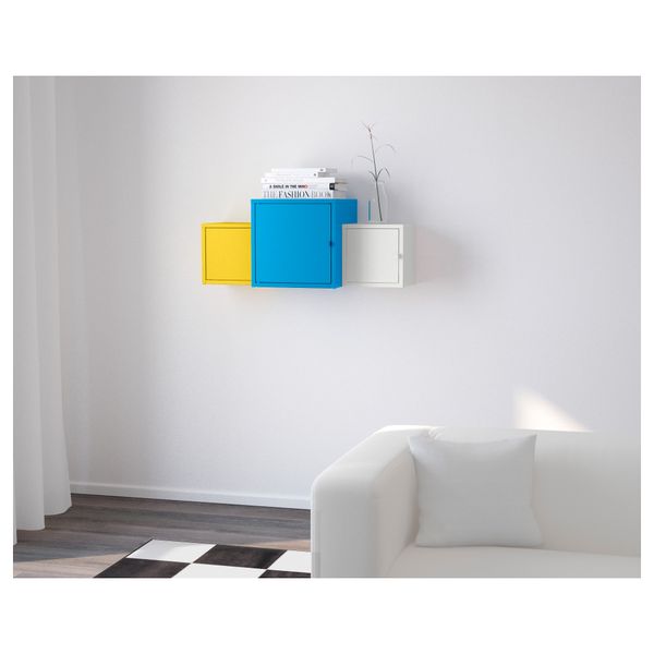 Комбинация для хранения ЛИКСГУЛЬТ, белый/синий, желтый (85x35 см) - фото 3