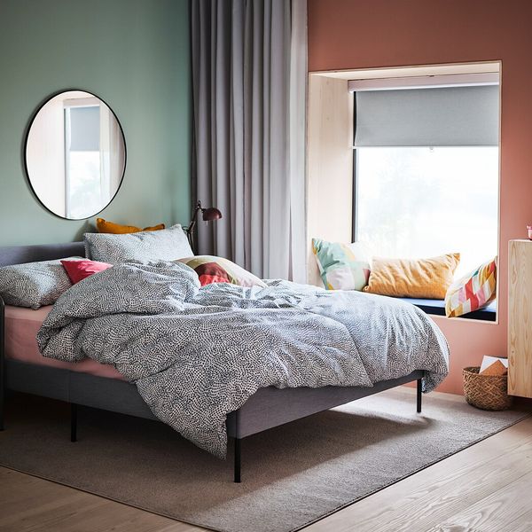 Зеркало, черный 110 см IKEA LINDBYN ЛИНДБЮН 704.432.78 - схема-чертеж с размерами