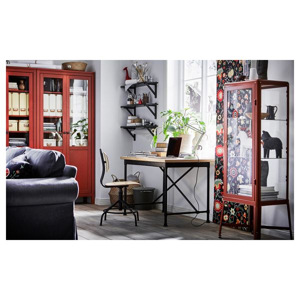 Шкаф-витрина ФАБРИКОР, красно-коричневый (57x150 см) - фото 2