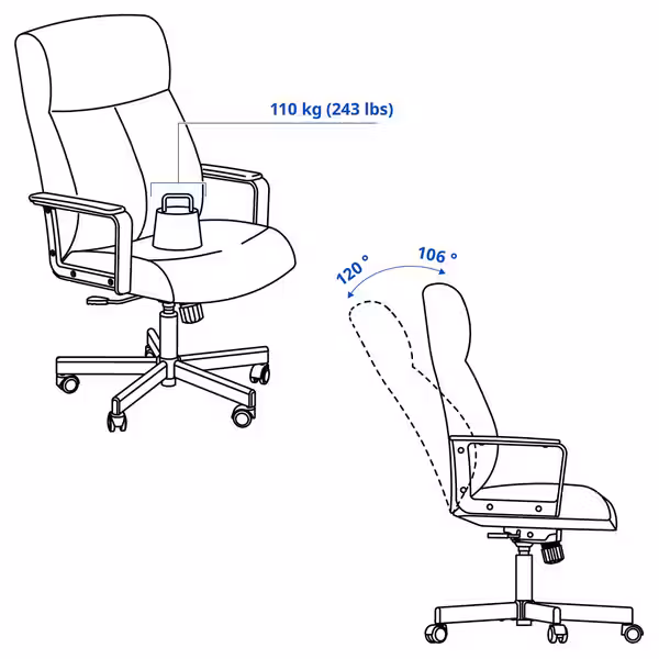 MILLBERGET Рабочий стул - Murum чёрный - фото 3