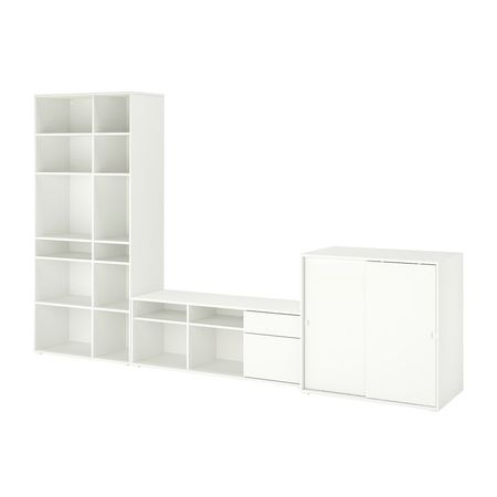 VIHALS Комбинация для хранения/под ТВ - белый 337x47x200 см