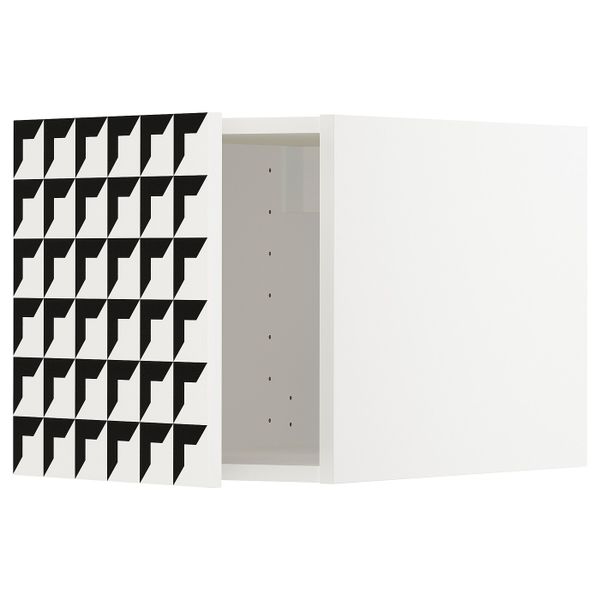 Верхний шкаф, белый, Иттербин с печатным рисунком 40x40 см IKEA МЕТОД 892.871.07 - схема-чертеж с размерами