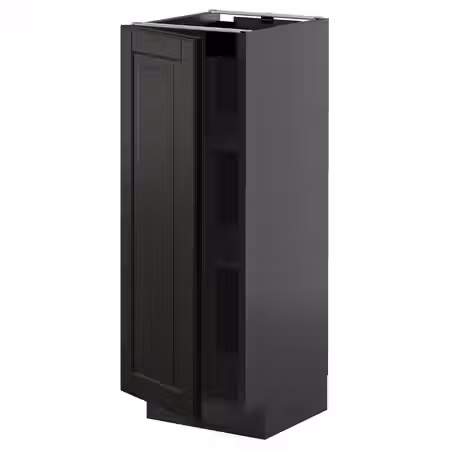 METOD Напольный шкаф с полками - черно-серый/Bodbyn чёрный 30x37 см