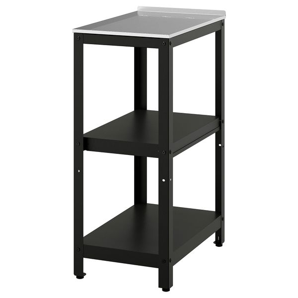 Стол разделочный, черный, нержавеющая сталь для сада, 39x61 см IKEA GRILLSKÄR ГРИЛЛЬСКЭР 405.231.77 - фото 1