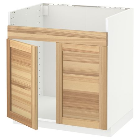 Шкаф для двойной мойки ХАВСЕН, белый/Торхэмн ясень 80x60 см IKEA METOD МЕТОД 194.472.32
