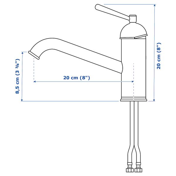 IKEA в интерьере - схема-чертеж с размерами