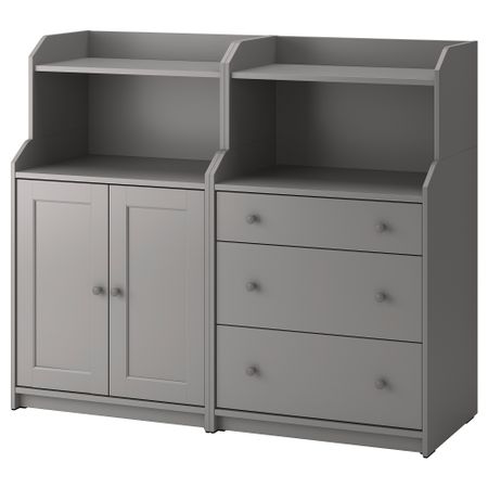 Комбинация для хранения, серый, 139x46x116 см IKEA HAUGA ХАУГА 193.886.33