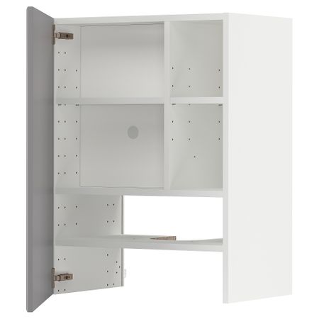 Навесной шкаф для вытяжки, полка, дверь, белый, Bodbyn серый, 60x80 см IKEA METOD МЕТОД 595.044.85