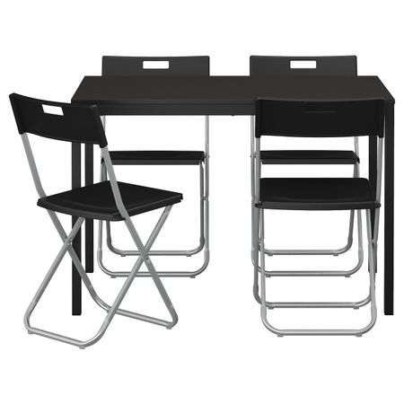 Стол и 4 стула, черный 110 см IKEA TÄRENDÖ ТЭРЕНДО / GUNDE ГУНДЕ 992.297.77