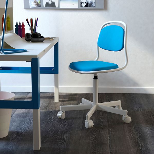 Детский стул для письменного стола, белый/Висле ярко-синий IKEA ÖRFJÄLL ОРФЬЕЛЛЬ 503.730.21 - фото 2