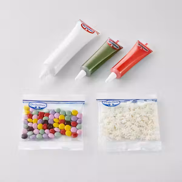 DR. OETKER Набор для украшения 108 гр - схема-чертеж с размерами