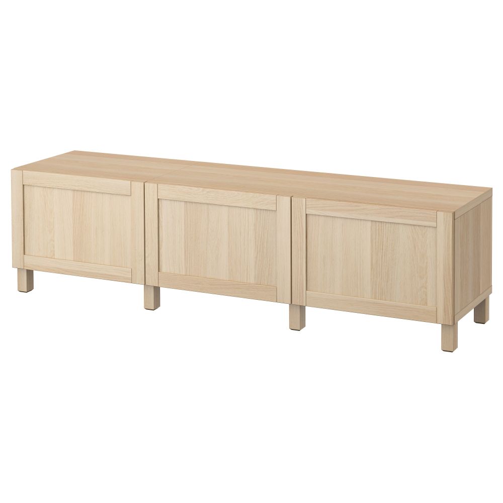 Комбинация для хранения с ящиками БЕСТО, Ханвикен под беленый дуб (180x40x48 см) - схема-чертеж с размерами