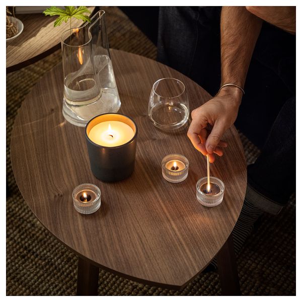 Свеча греющая ароматическая, Ветиверия и герань, черно-бирюзовый, 3.5 ч IKEA FRUKTSKOG 105.558.53 - фото 10