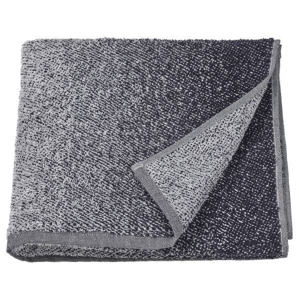 Банное полотенце, белый/темно-синий 70x140 см IKEA NYCKELN НЮККЕЛЬН 604.943.86 - фото 1