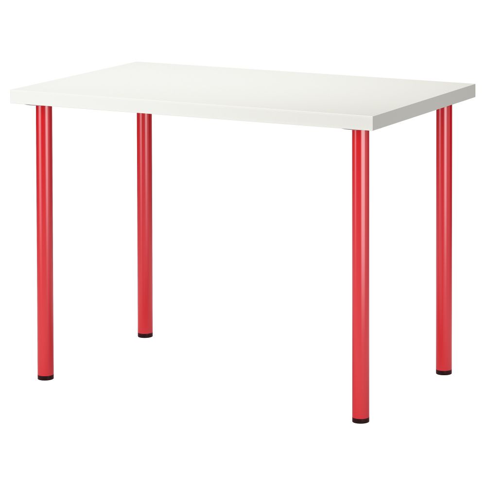 Стол ЛИННМОН / АДИЛЬС, белый, красный (100x60 см) - схема-чертеж с размерами