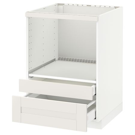 Напольный шкаф для комбинирования СВЧ, ящики МЕТОД / МАКСИМЕРА, белый, Сэведаль белый (60x60 см)