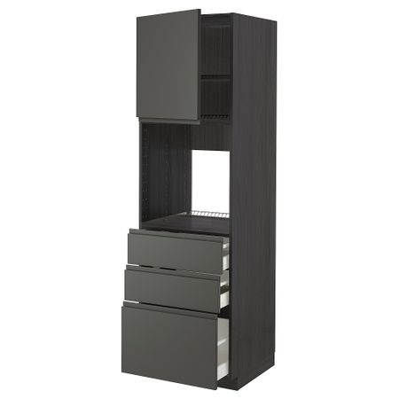 Высокий шкаф для духовки, дверь, 3 ящика, 60x60x200 cm IKEA METOD МЕТОД, MAXIMERA МАКСИМЕРА 194.568.96
