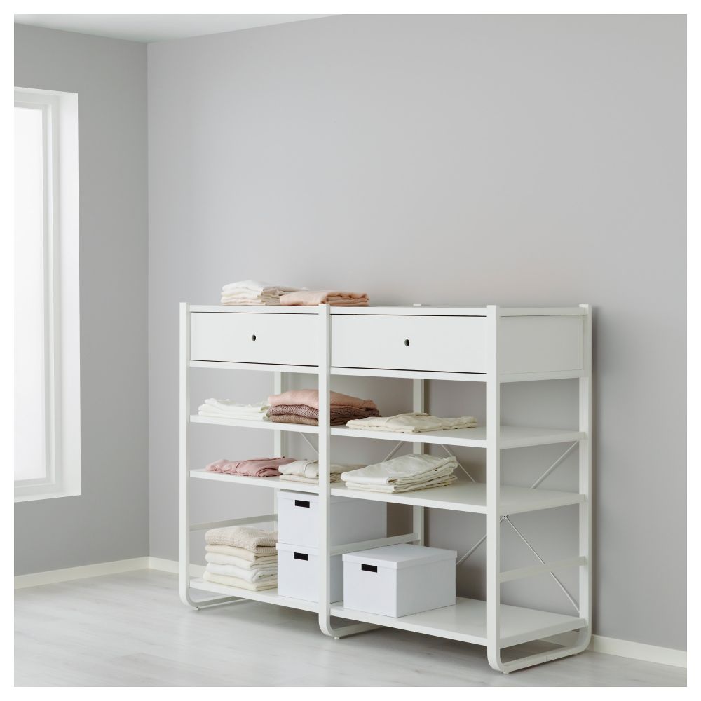 2 секции ЭЛВАРЛИ, белый бамбук (165x55x126 см) - фото 1