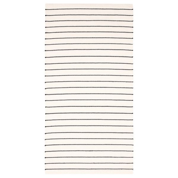 Ковер безворсовый, полоска белый, черный 80x150 см IKEA TÖRSLEV ТЁРСЛЕВ 204.187.09 - фото 1