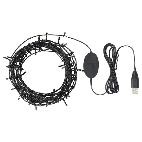 Светодиодная гирлянда, 100 лампочек, черный IKEA STRÅLA СТРОЛА 905.824.52 - фото 1