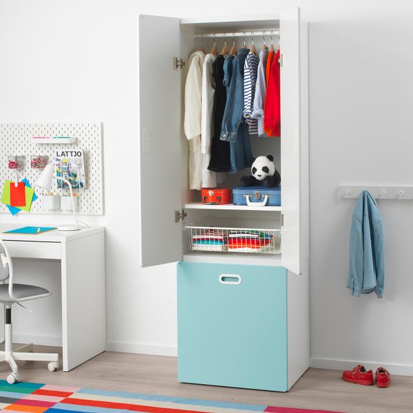 Гардероб с отделением для/игрушек, белый/голубой 60x50x192 см IKEA СТУВА / ФРИТИДС 292.796.62 - фото 3