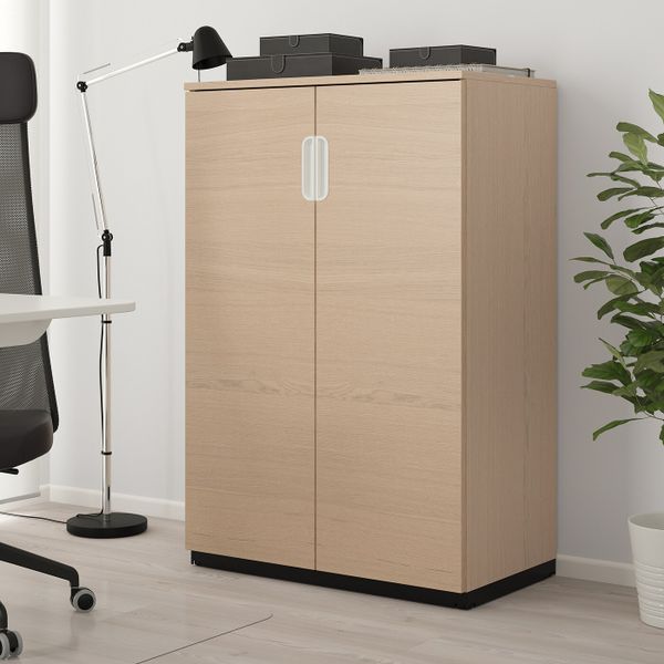 Шкаф с дверями, дубовый шпон, беленый 80x120 см IKEA GALANT ГАЛАНТ 703.682.31 - фото 2